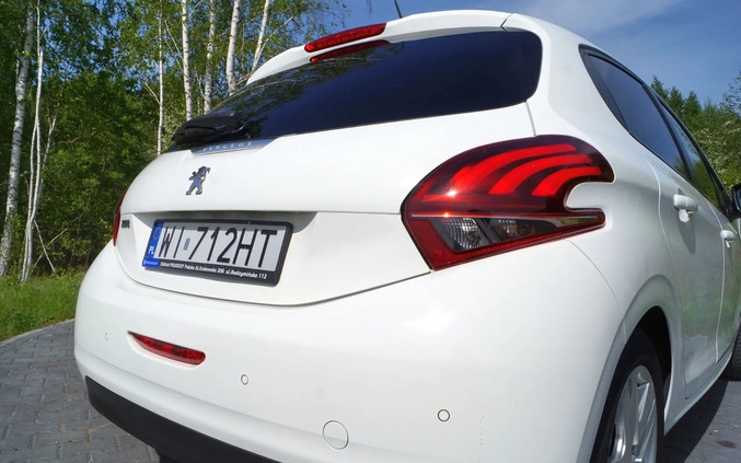 Peugeot 208 cena 35500 przebieg: 100000, rok produkcji 2018 z Warszawa małe 742